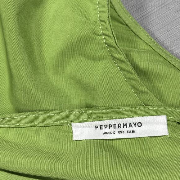 Peppermayo Audrey Vintage Slip Dress Size 6 Green V-Neck A Line Soft Coquette - Picture 8 of 10